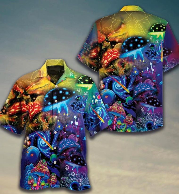 Mushroom Trippy Psychedelic Summer Vacation Hawaiian Shirt