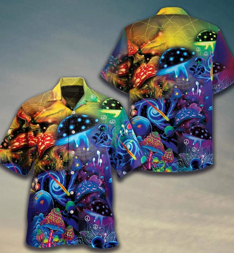 Mushroom Trippy Psychedelic Summer Vacation Hawaiian Shirt