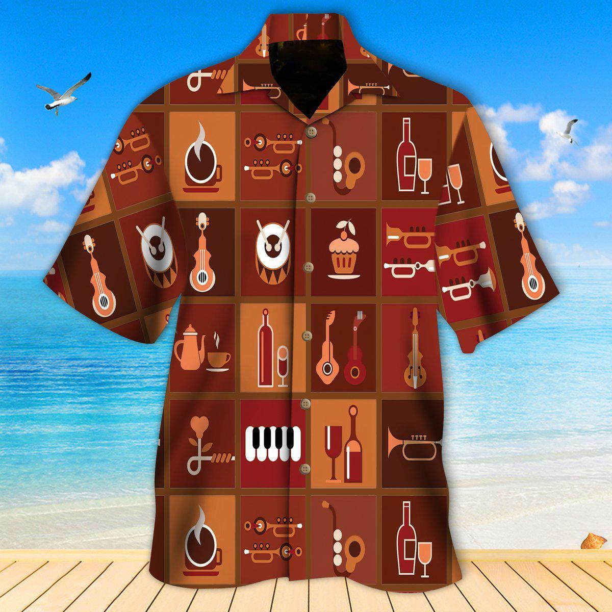 Music Coffee Hawaiian Shirt