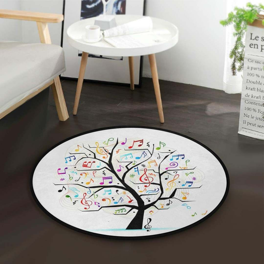 Music Note Round Rug Carpet Bedroom Livingroom Home Decor