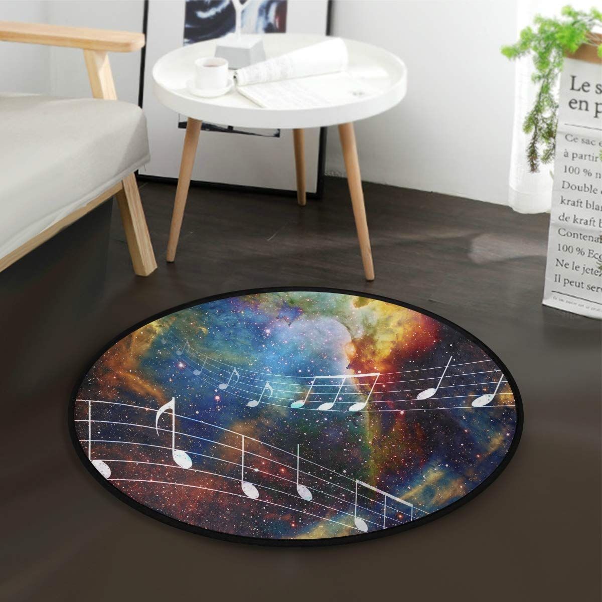 Music Note Round Rug Carpet Bedroom Livingroom Home Decor
