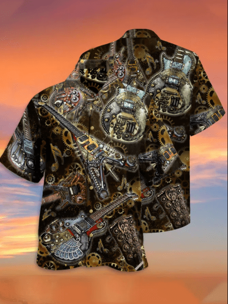 Music Print Casual Breathable Hawaiian Shirt