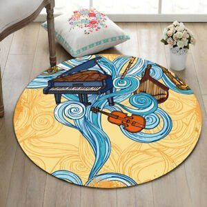 Music Round Rug Carpet Bedroom Livingroom Home Decor