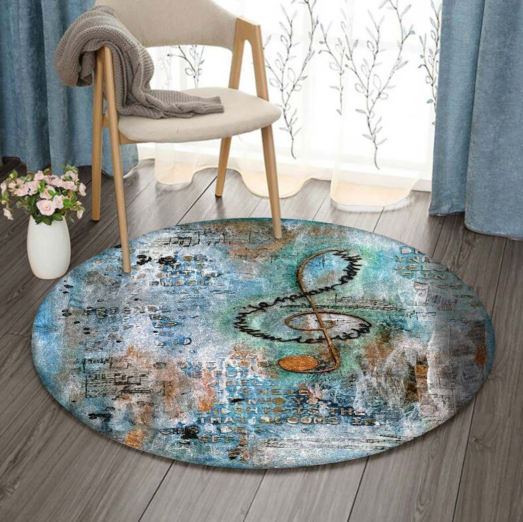 Music Round Rug Carpet Bedroom Livingroom Home Decor