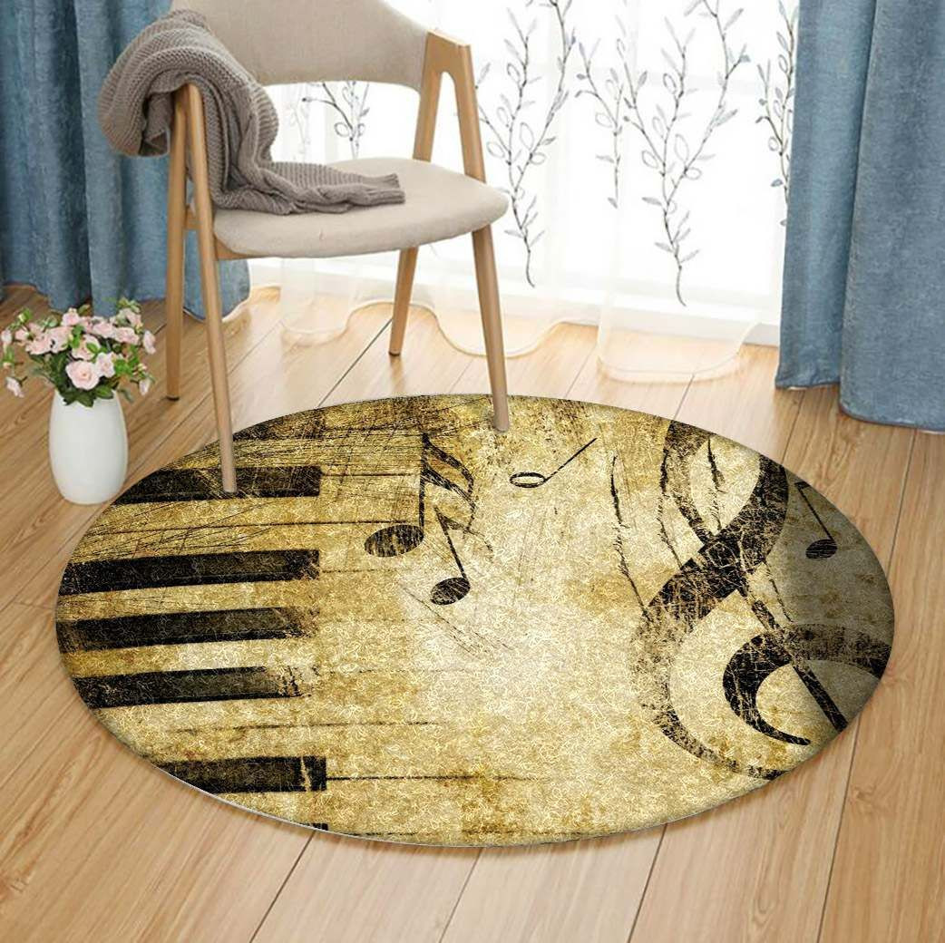 Music Round Rug Carpet Bedroom Livingroom Home Decor