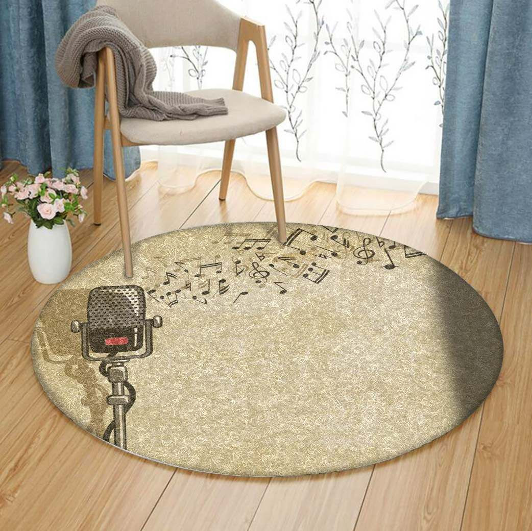 Music Round Rug Carpet Bedroom Livingroom Home Decor