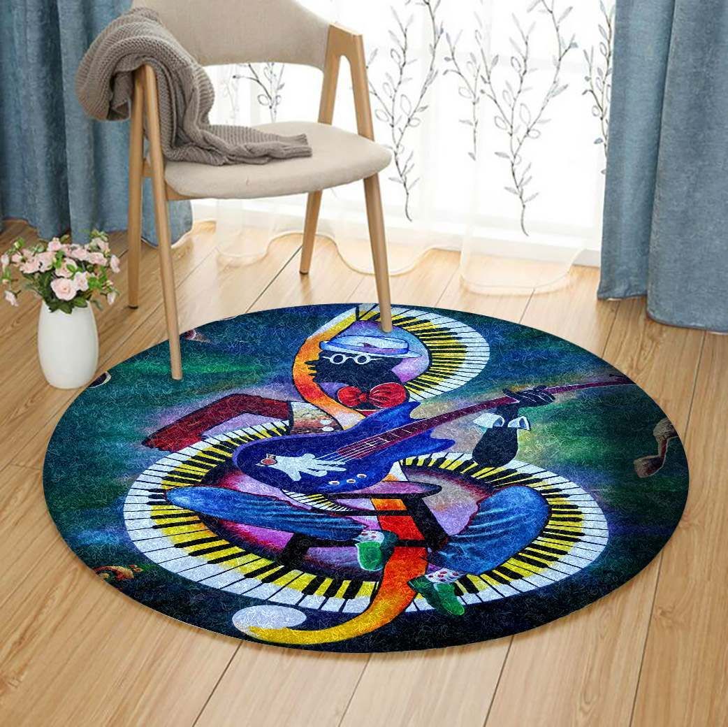 Music Round Rug Carpet Bedroom Livingroom Home Decor