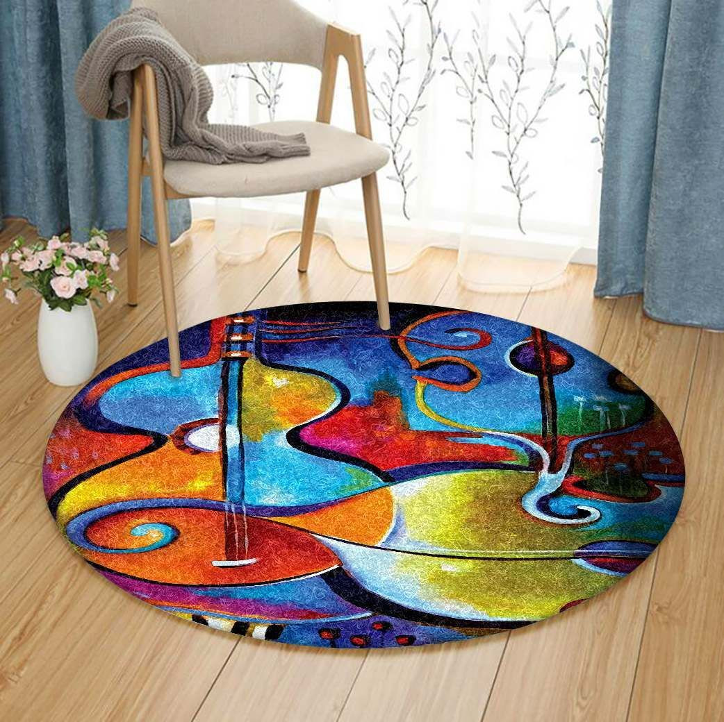 Music Round Rug Carpet Bedroom Livingroom Home Decor
