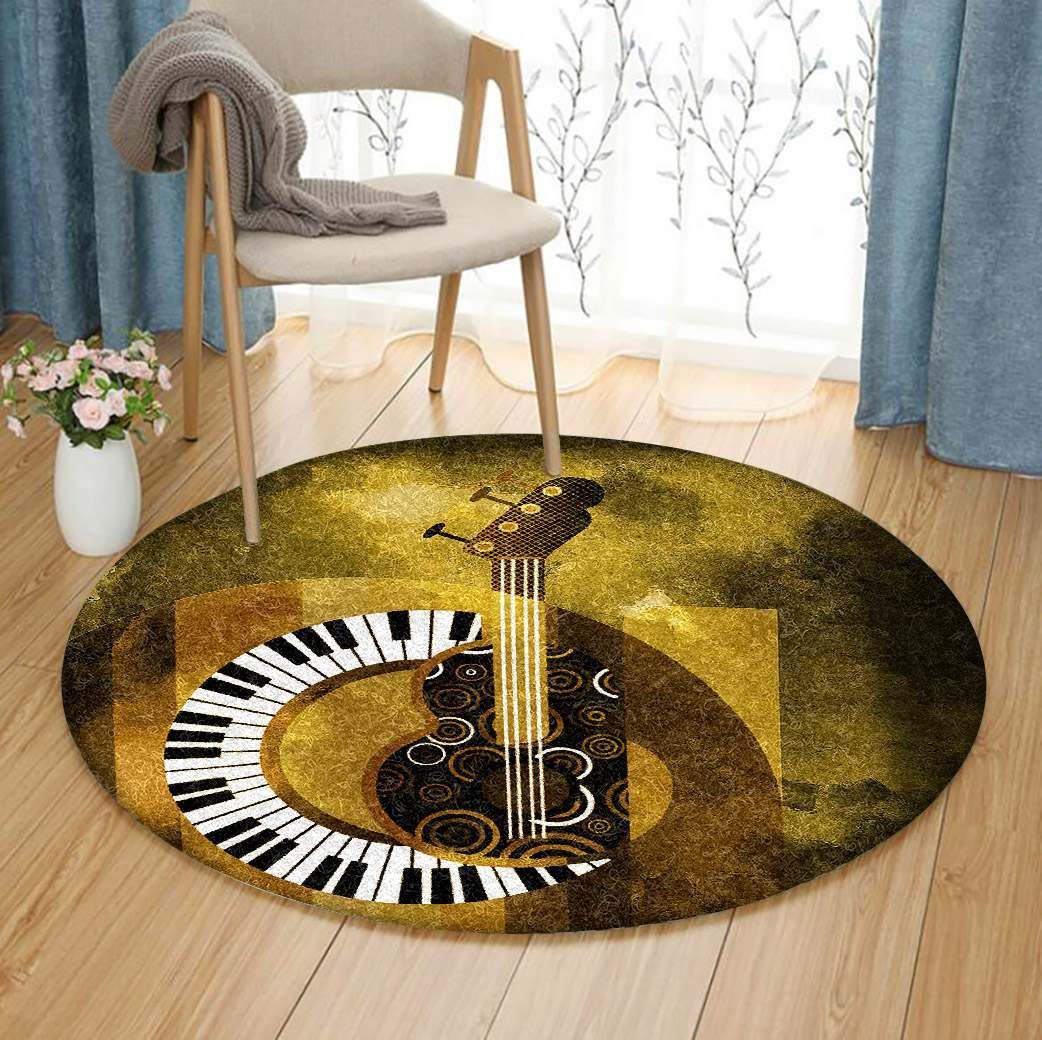 Music Round Rug Carpet Bedroom Livingroom Home Decor