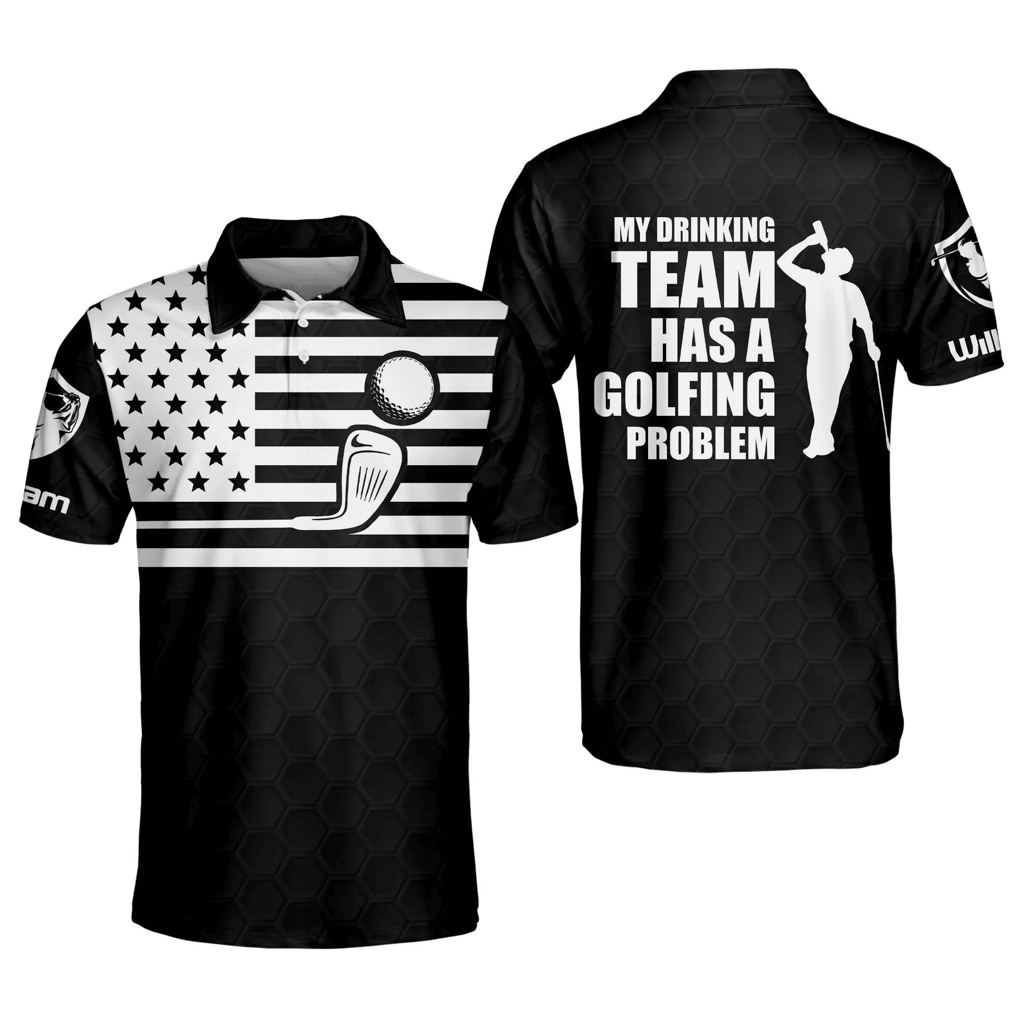 My Drinking Team Has A Golfing Problem Golf Polo Shirt, Men's Golf Polo Shirts Short Sleeve Dry Fit