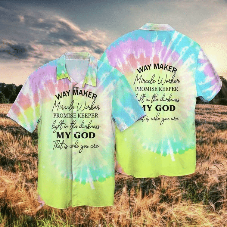 My God Way Maker Miracle Worker Promise Keeper Light In The Darkness Hawaiian Shirt