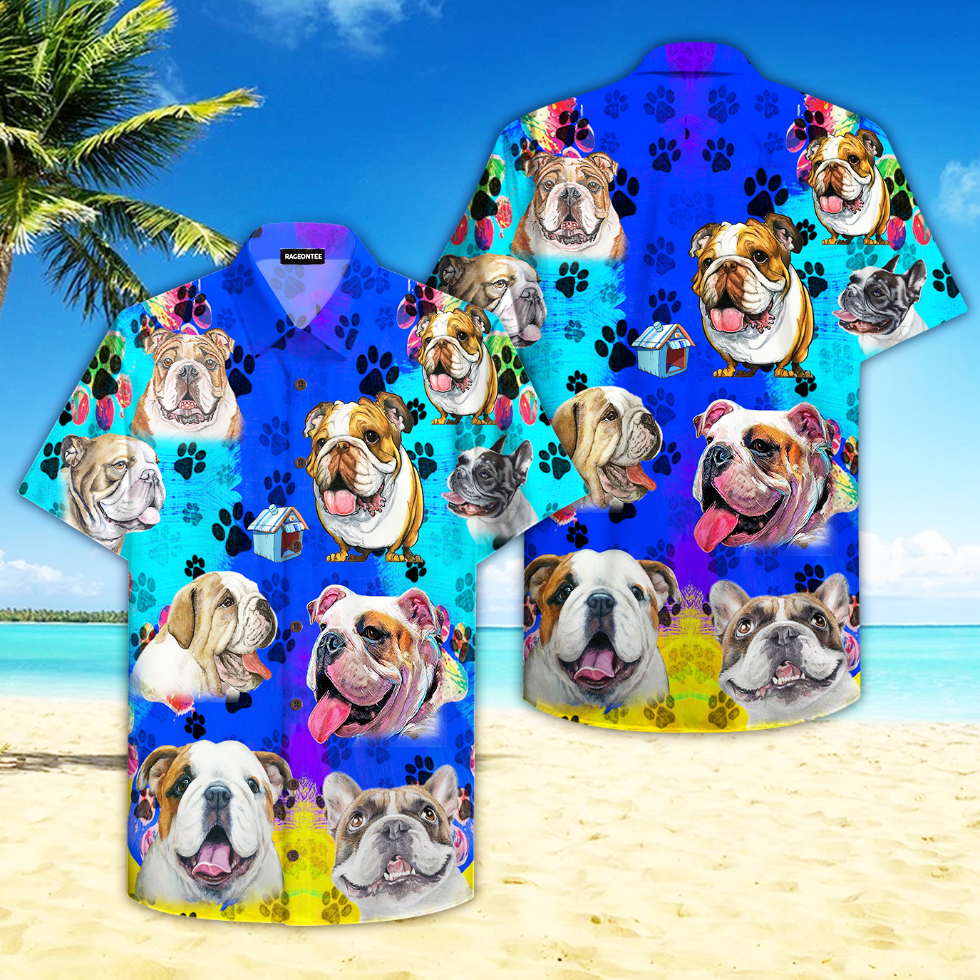 My Heart Belongs To The Bulldog Hawaiian Shirt