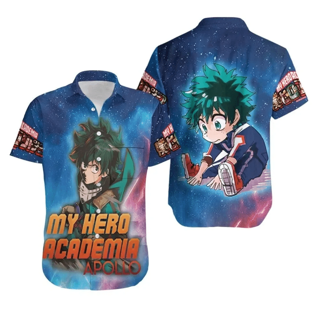 My Hero Academia Chibi Midoriya Izuku Galaxy Hawaiian Shirt