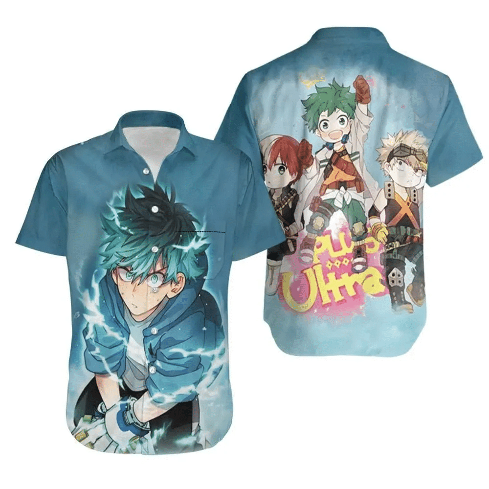My Hero Academia Izuku Midoriya Chibi Plus Ultra Hawaiian Shirt