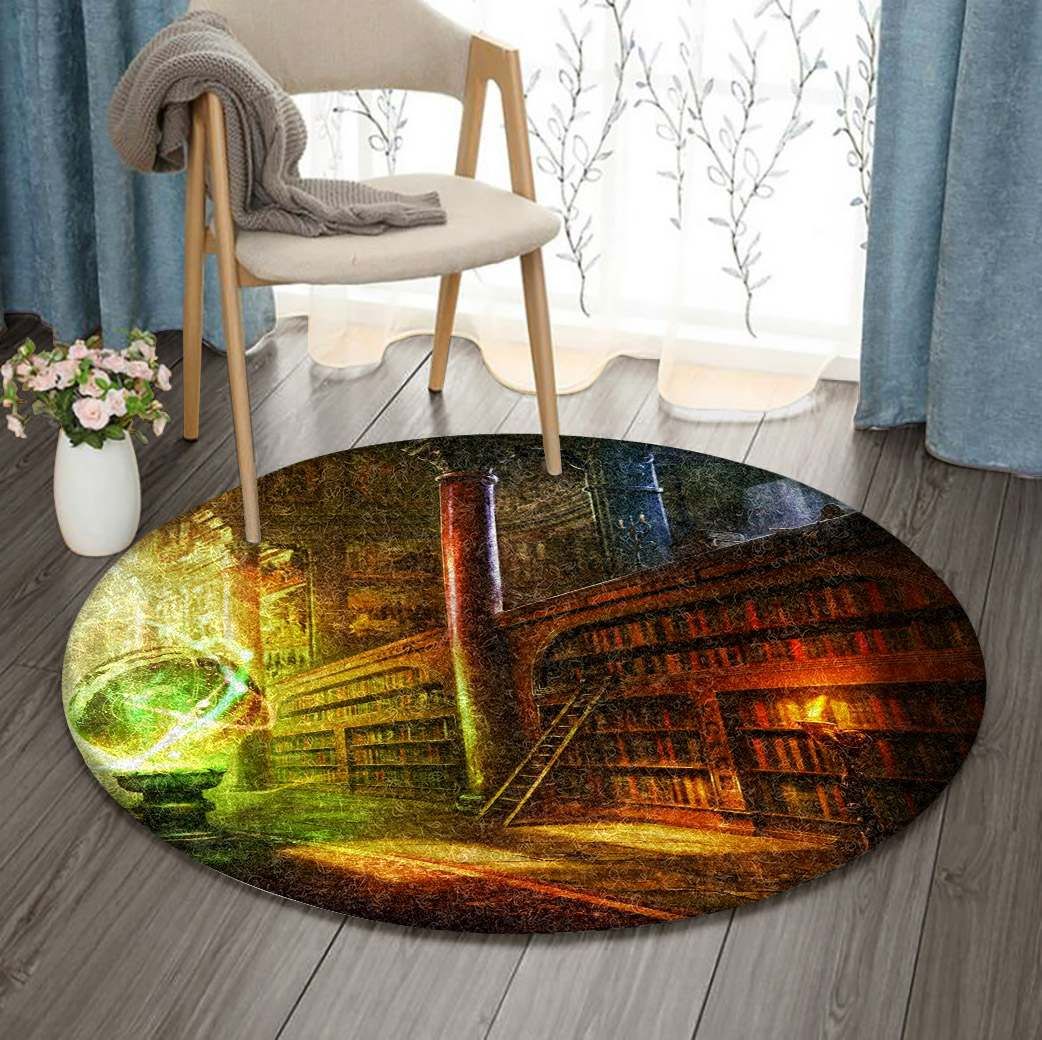 Mystical Library Round Rug Carpet Bedroom Livingroom Home Decor