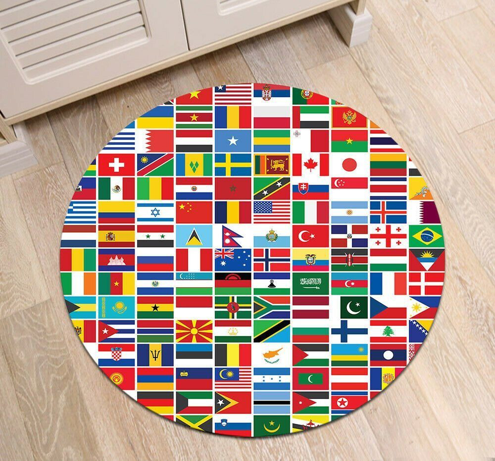 National Flags Of The World Round Rug Carpet Bedroom Livingroom Home Decor