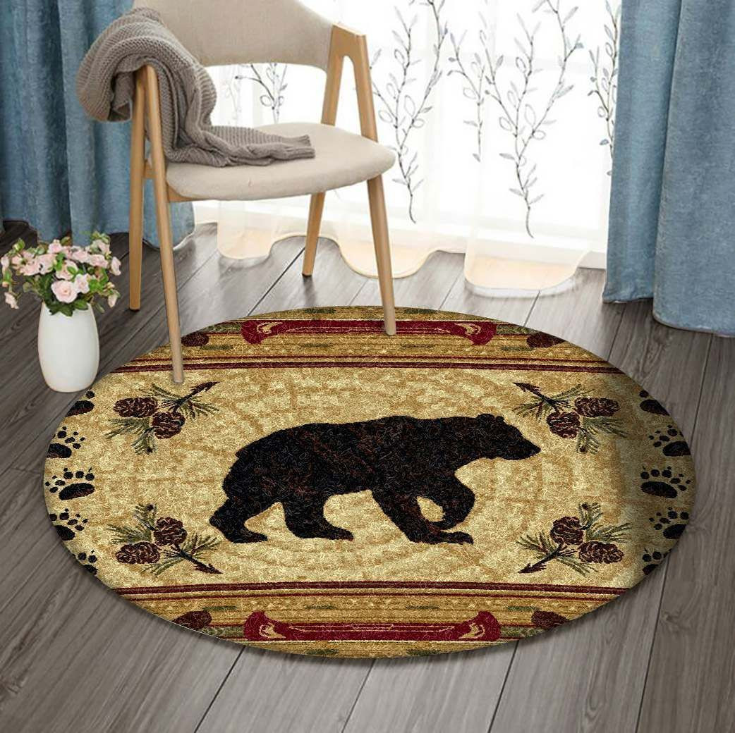 Native American Bear Round Rug Carpet Bedroom Livingroom Home Decor