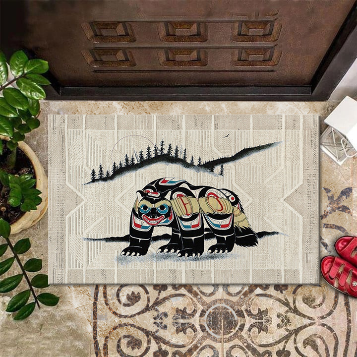 Native American Bear Rubber Doormat Northwest Coast Inside Door Mats New House Decor