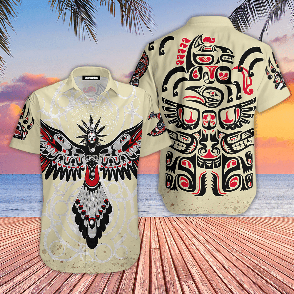 Native American Cream Hawaiian Shirt