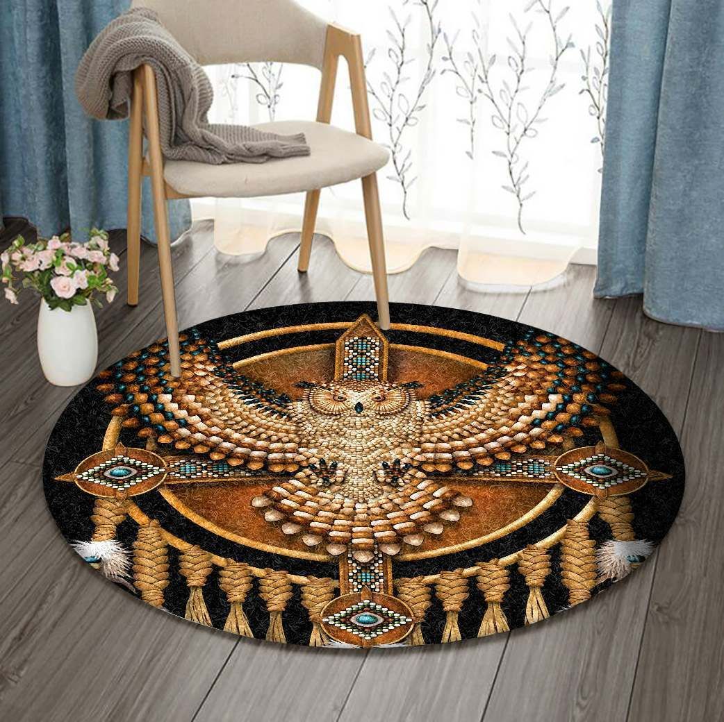 Native American Dreamcatcher Owl Round Rug Carpet Bedroom Livingroom Home Decor