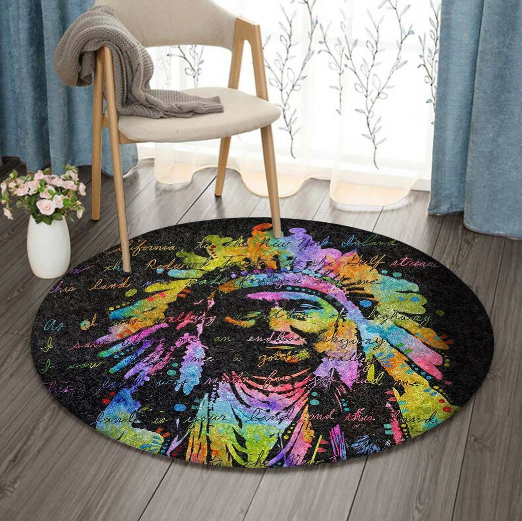 Native American Round Rug Carpet Bedroom Livingroom Home Decor