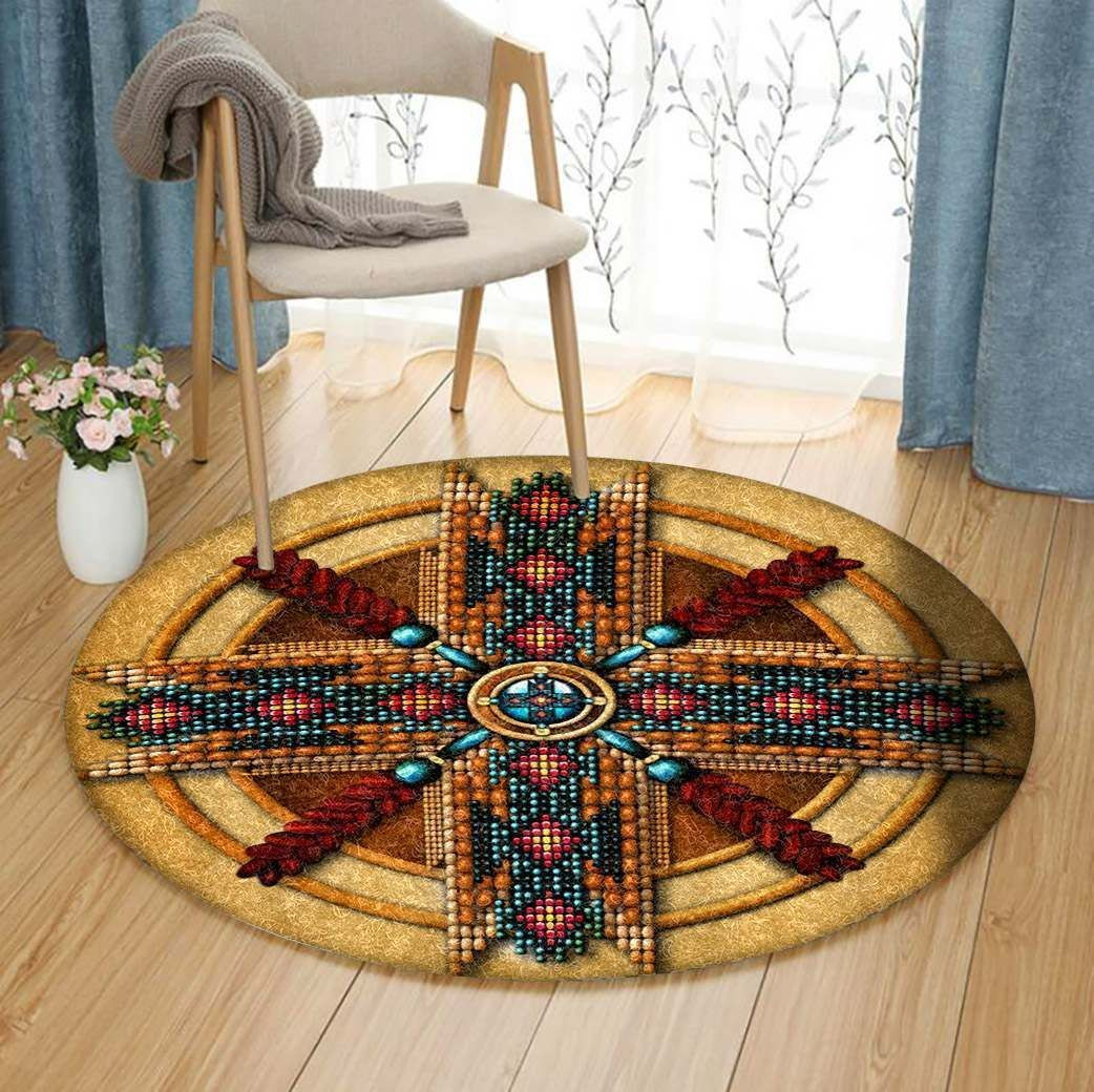 Native American Round Rug Carpet Bedroom Livingroom Home Decor