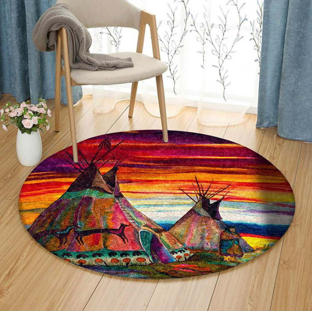 Native American Round Rug Carpet Bedroom Livingroom Home Decor