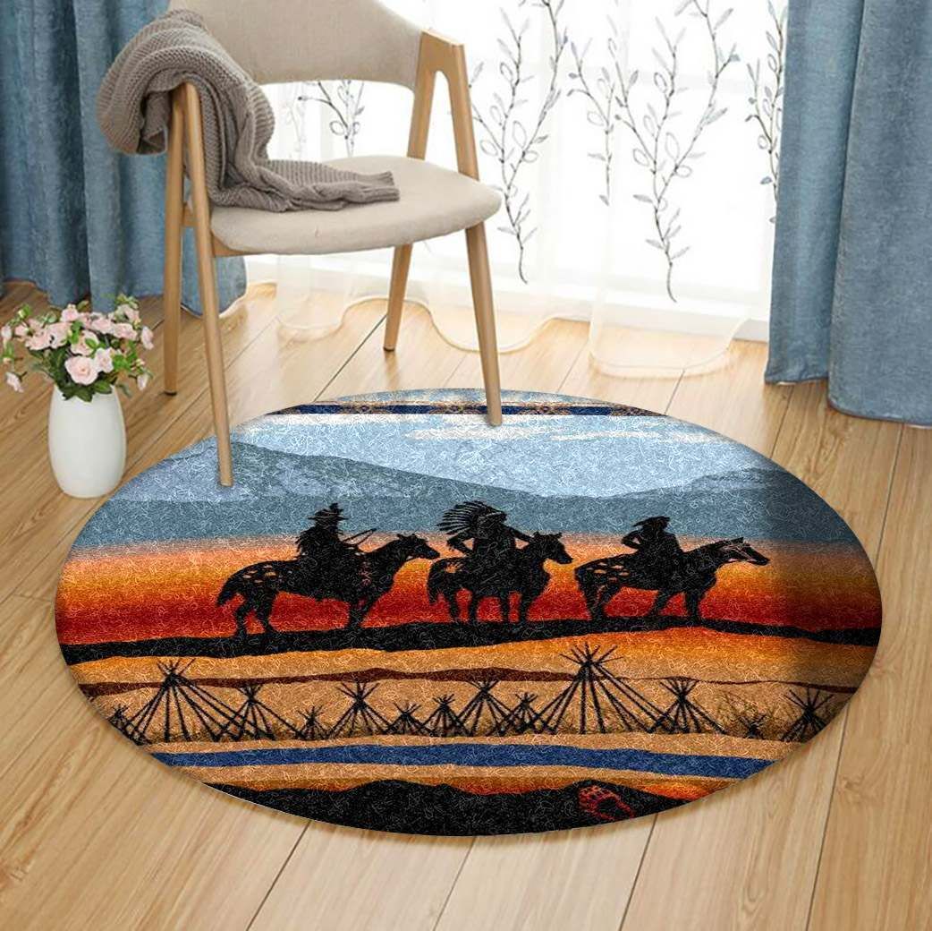 Native American Round Rug Carpet Bedroom Livingroom Home Decor