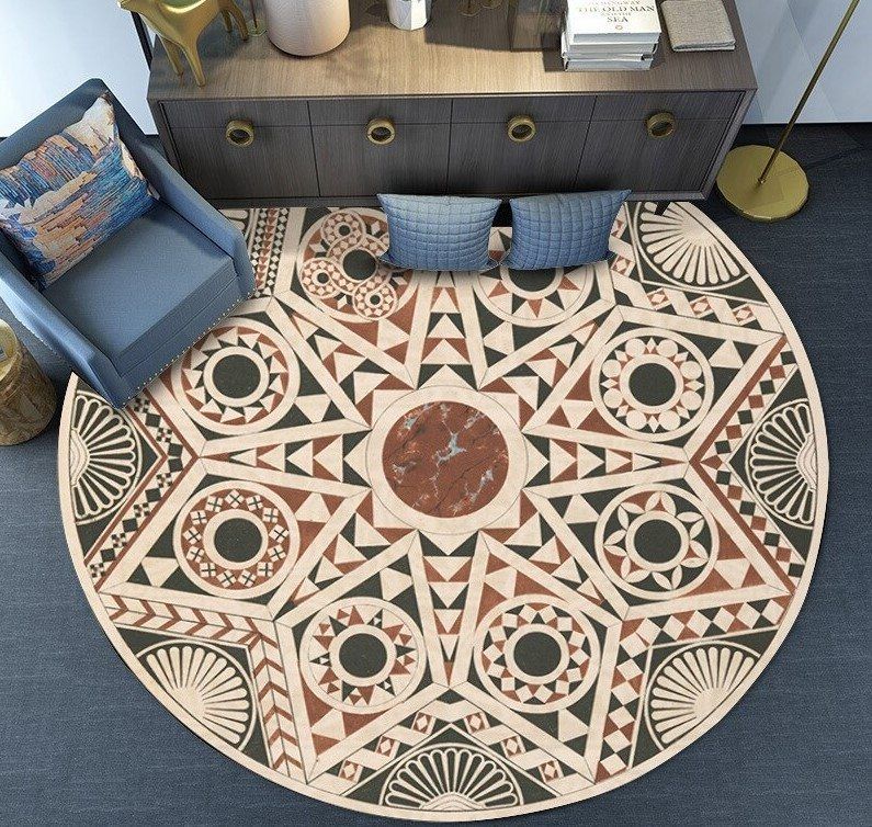 Native American Round Rug Carpet Bedroom Livingroom Home Decor