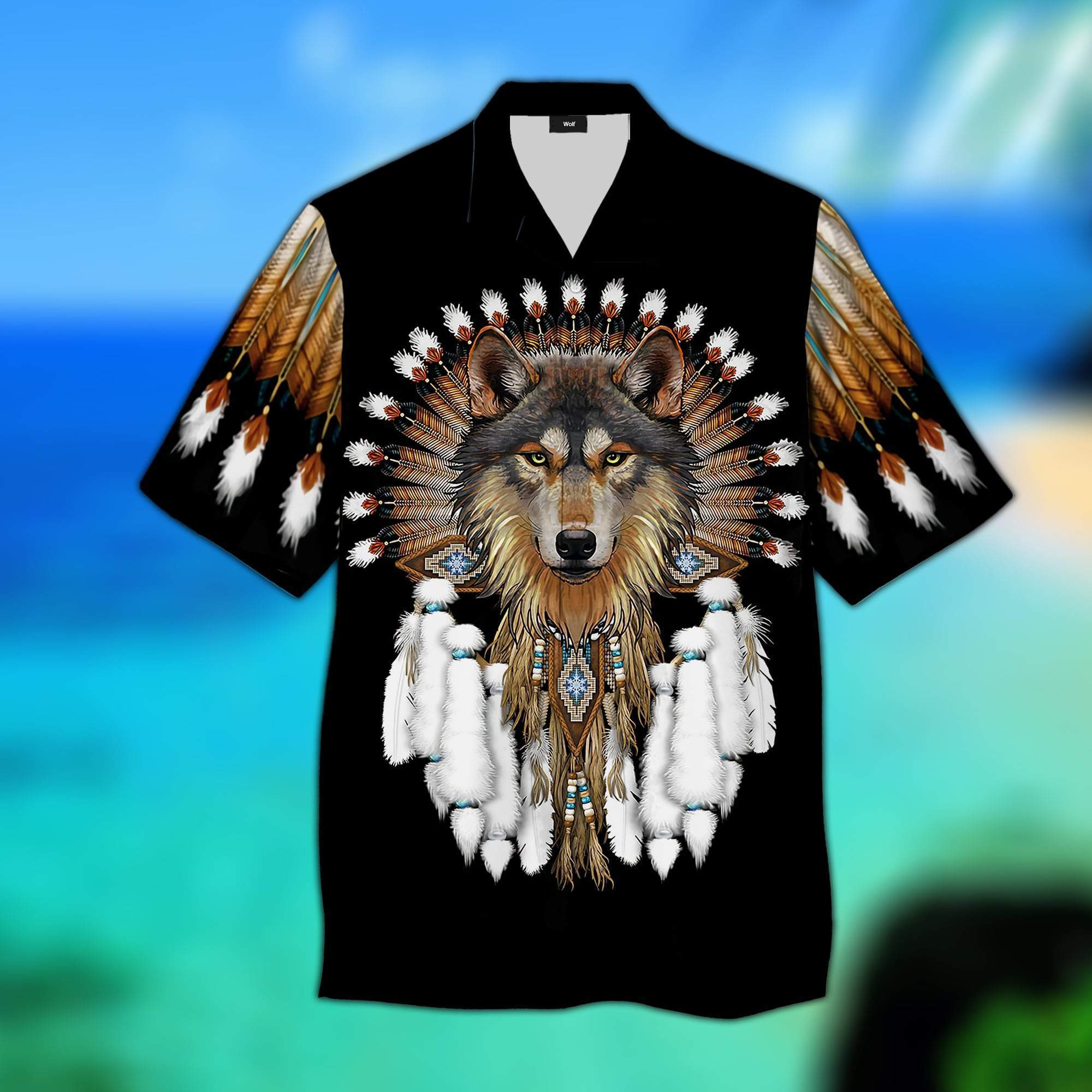 Native American Wolf Hawaiian Shirt
