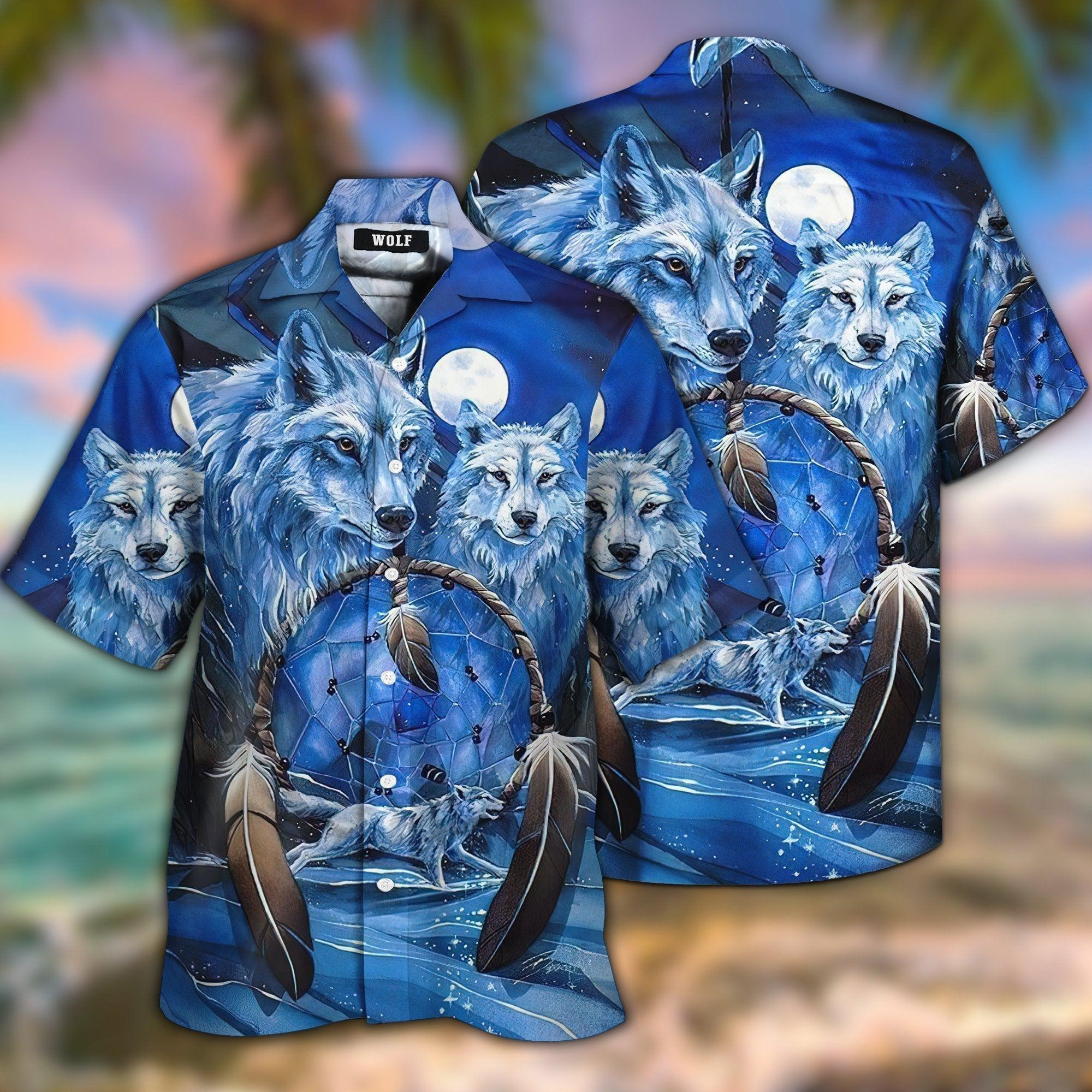 Native American Wolf Hawaiian Shirt