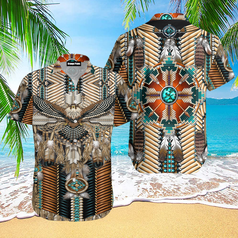 Native Pattern Eagle Hawaiian Shirt