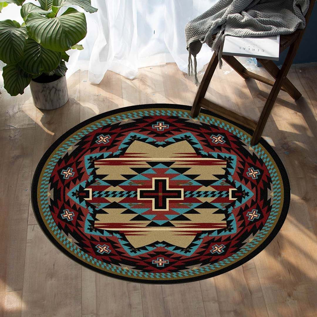 Native Tribes Symbol Native American Round Rug Carpet Bedroom Livingroom Home Decor