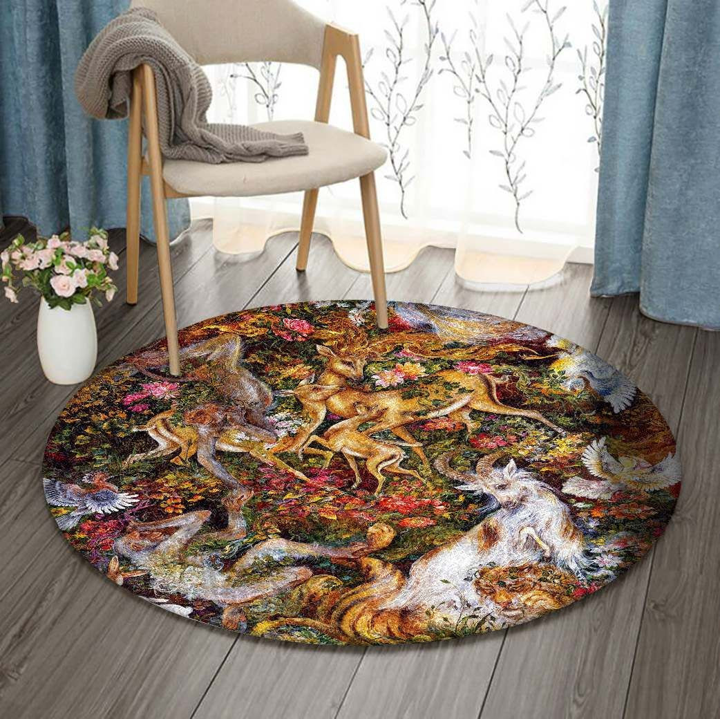 Nature Round Rug Carpet Bedroom Livingroom Home Decor