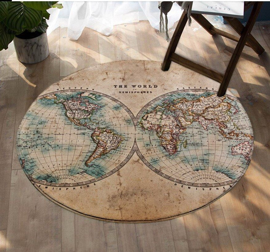 Nautical Round Rug Carpet Bedroom Livingroom Home Decor