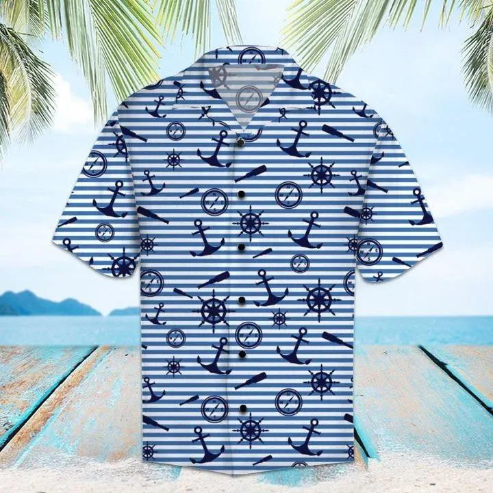 Navy Hawaiian Shirt