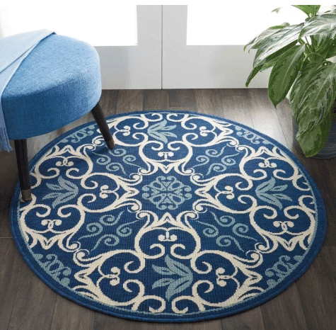 Navy Round Rug Carpet Bedroom Livingroom Home Decor