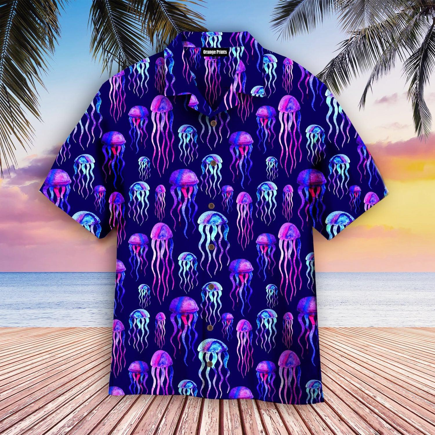 Neon Colorful Jellyfish Hawaiian Shirt