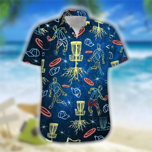 Neon Disc Golf Hawaiian Shirt