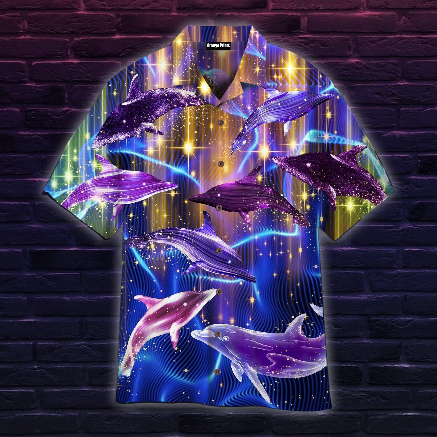 Neon Dolphins Hawaiian Shirt