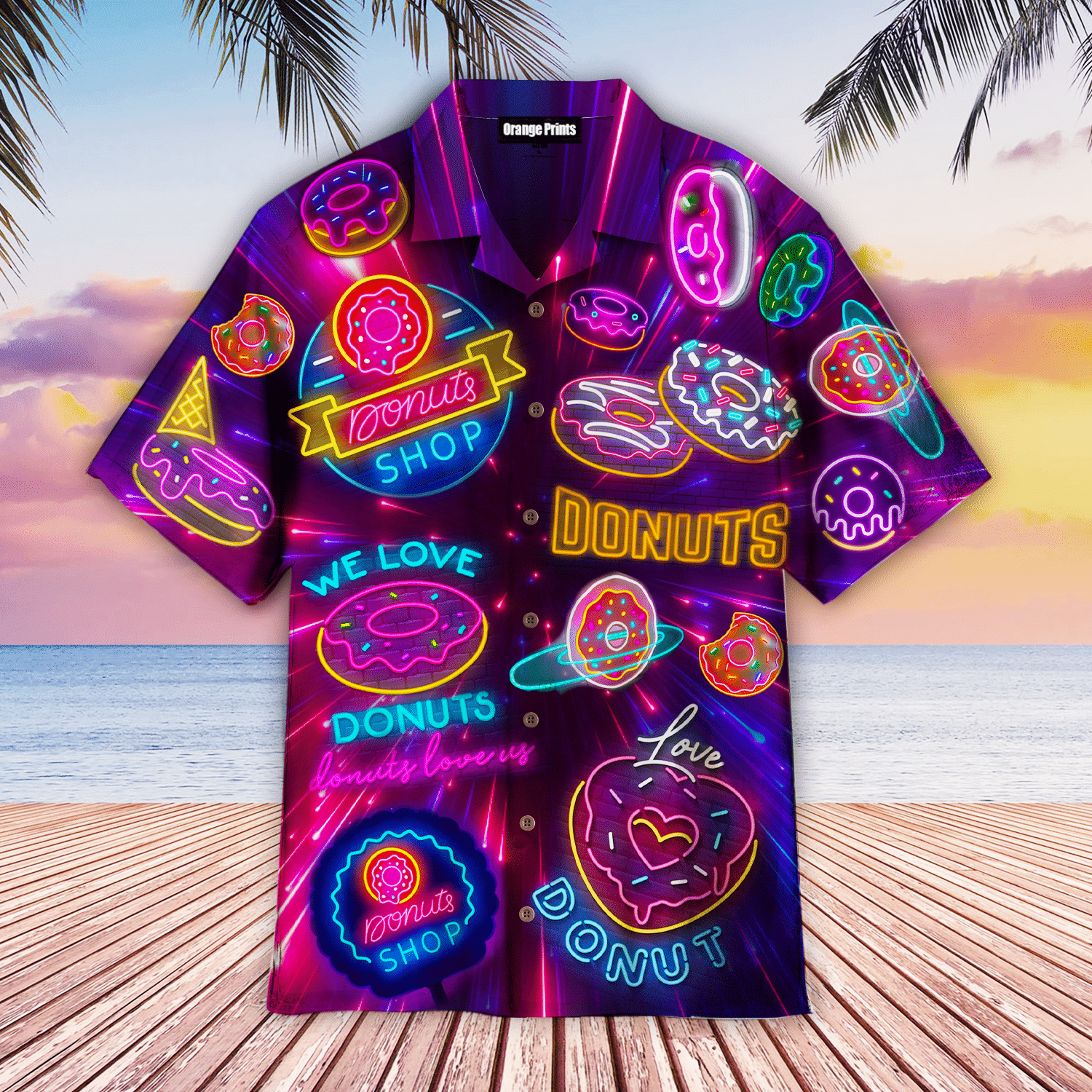 Neon Donuts Love Donuts Hawaiian Shirt
