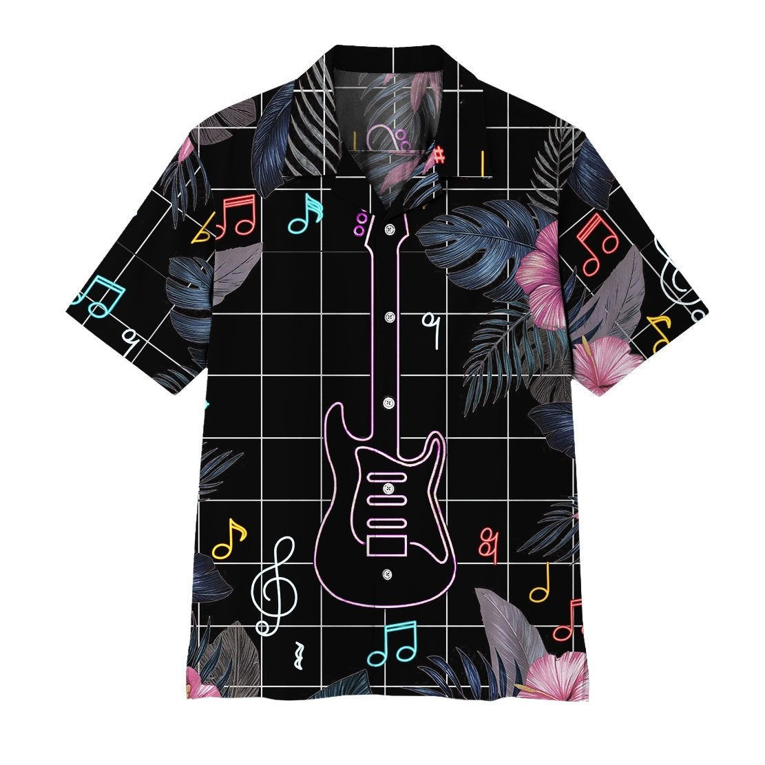 Neon Electric Guitar Hawaiian Shirt