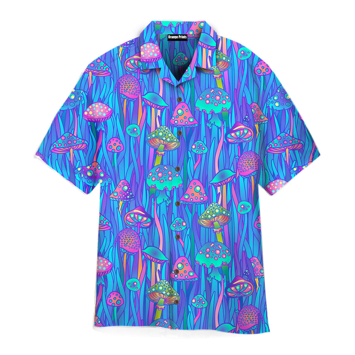 Neon Hippie Mushroom Hawaiian Shirt