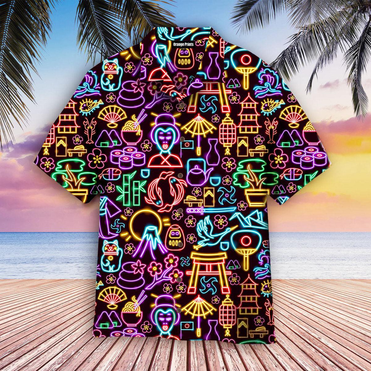 Neon Japanese Hawaiian Shirt