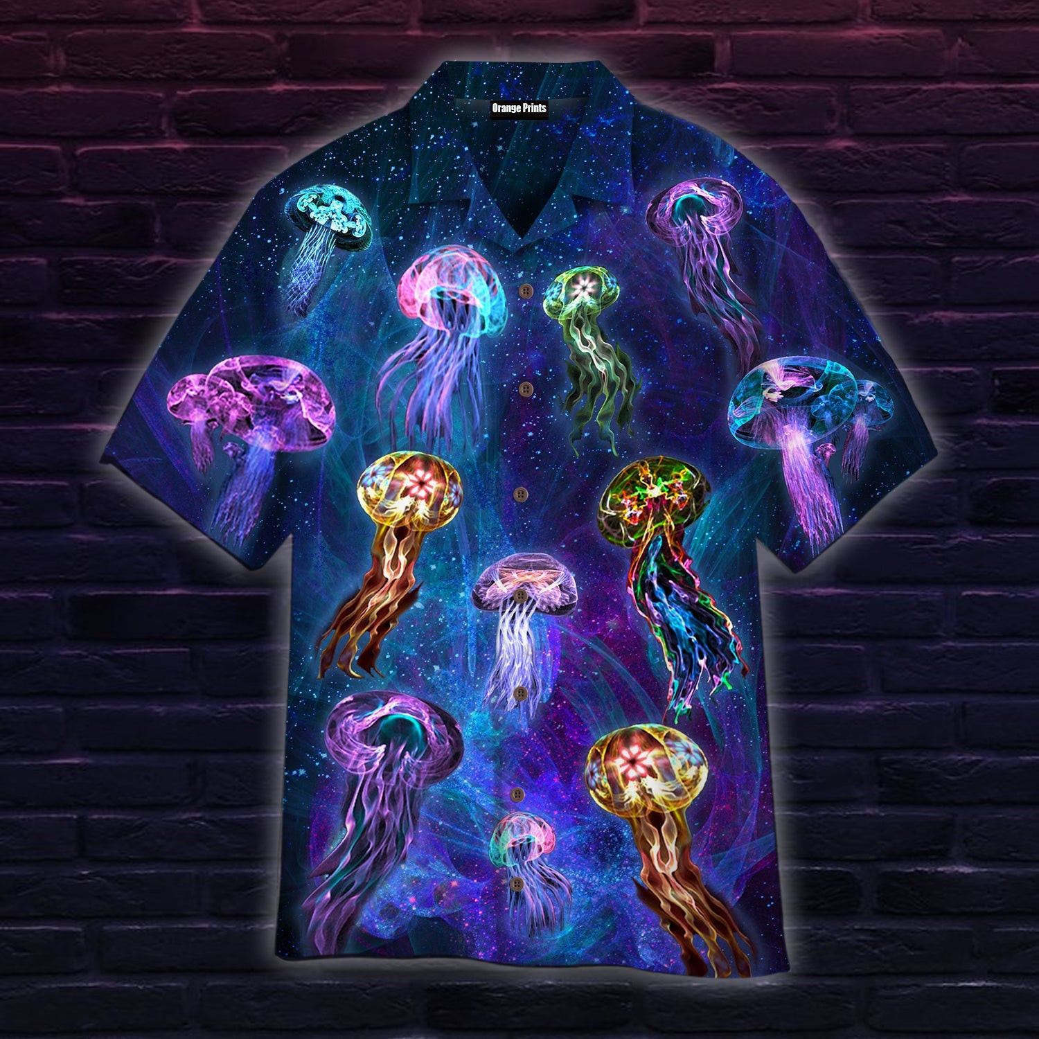 Neon Jellyfish Under The Sea Hawaiian Shirt