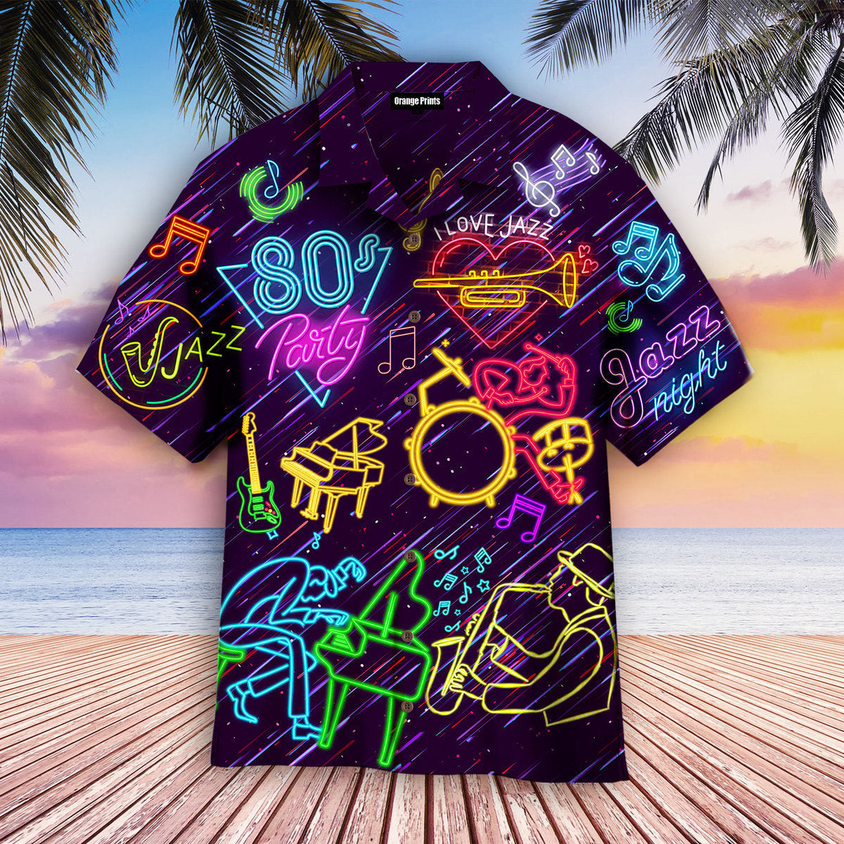 Neon Music Is A Journey Jazz Is Getting Lost Hawaiian Shirt