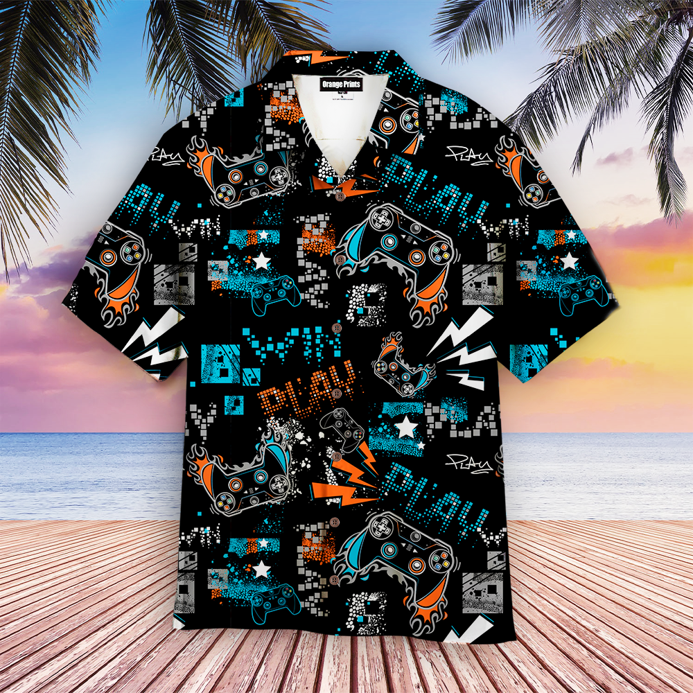 Neon PS Game Player Hawaiian Shirt