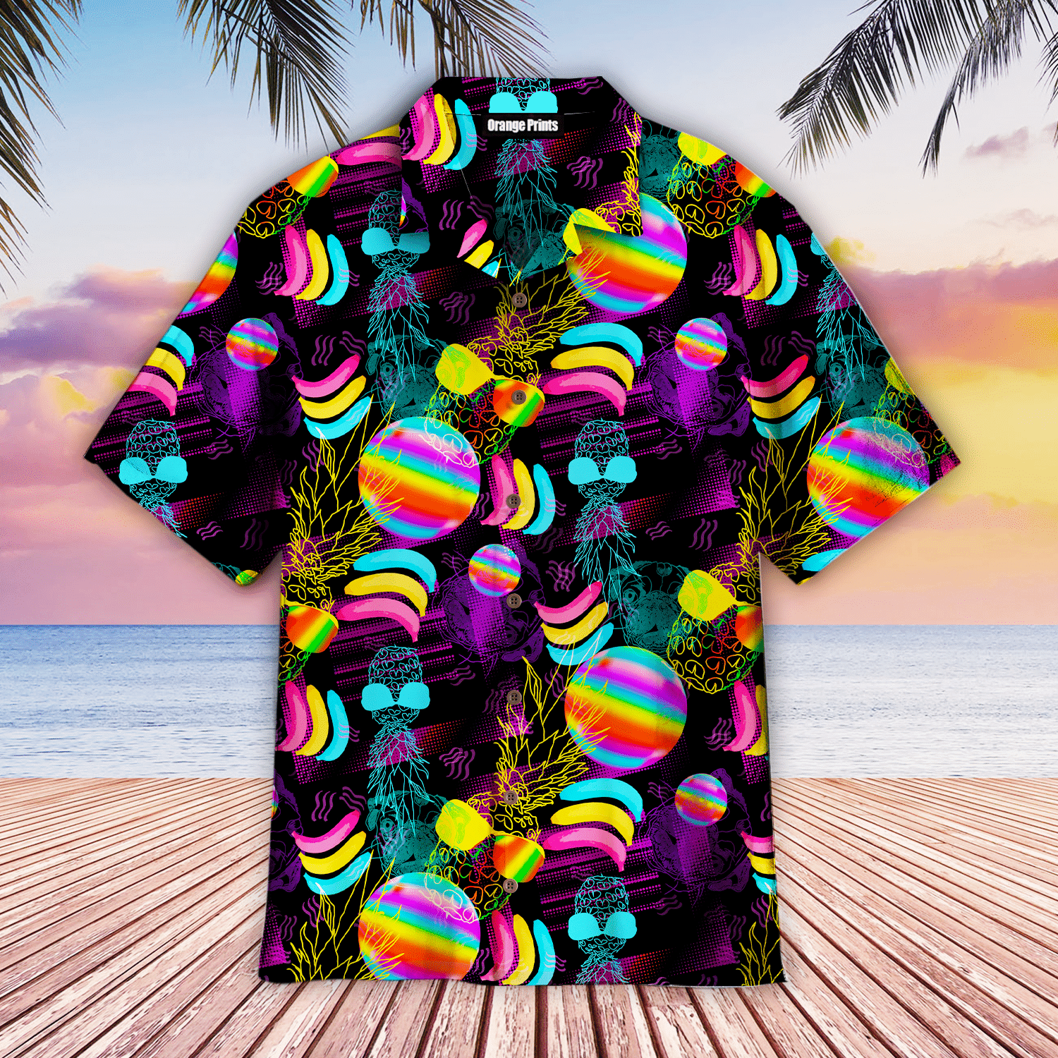 Neon Rainbow LGBT Tropical Hawaiian Shirt