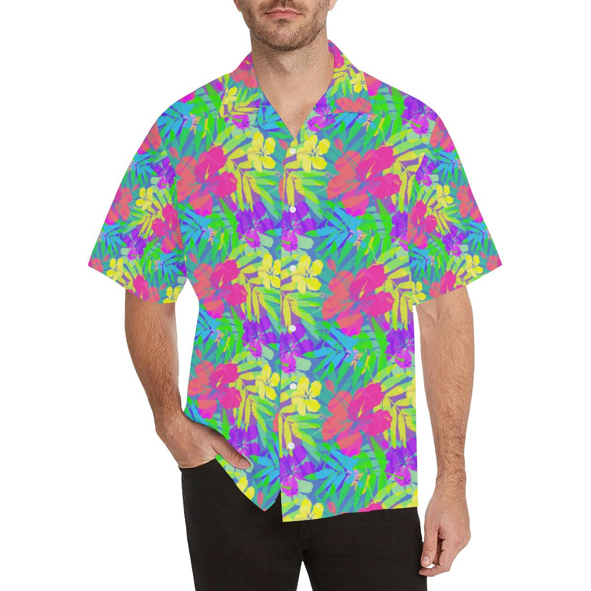 Neon Tropical Hawaiian Shirt