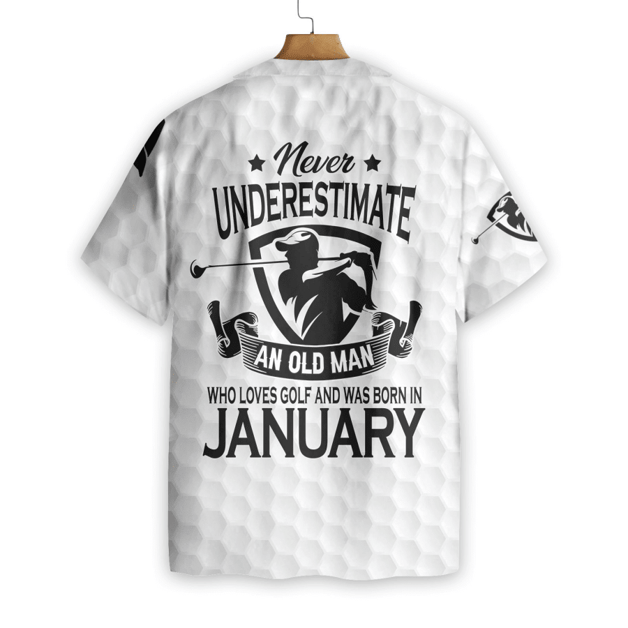 Never Underestimate An Golfer Born In January Golf Hawaiian Shirt
